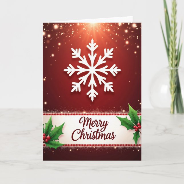 Radiant Snowflake Christmas Card (Front)