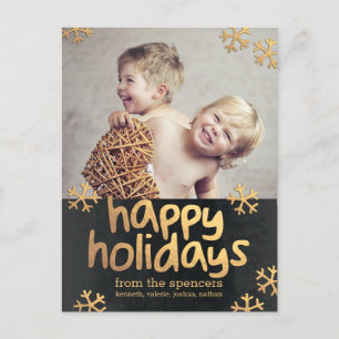 Radiant Snowflakes Holiday Photo Card Postcard