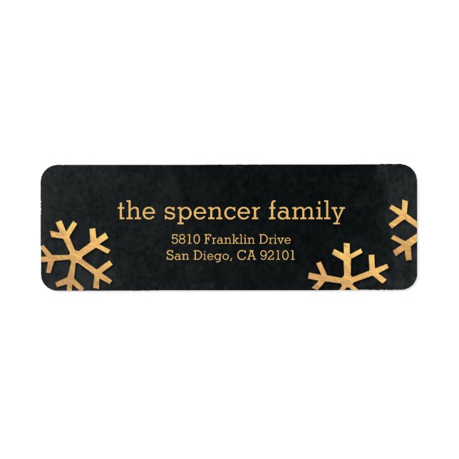 Radiant Snowflakes Holiday Return Address Labels (Front)