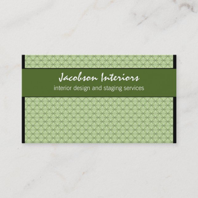 Radiant Sophistication Business Card, Clover Green Business Card (Front)