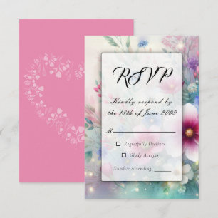 Radiant Sparkling Spring Blooms RSVP Card