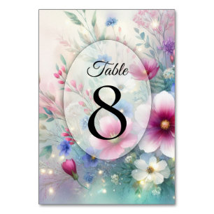 Radiant Sparkling Spring Blooms Table Number
