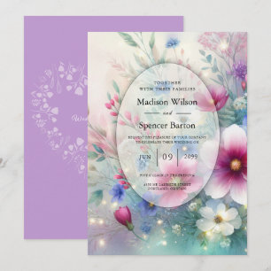 Radiant Sparkling Spring Blooms Wedding Invitation