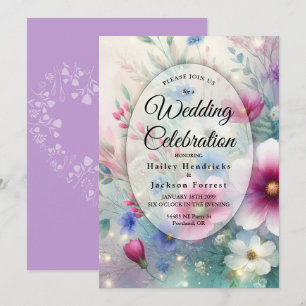 Radiant Sparkling Spring Blooms Wedding Invitation