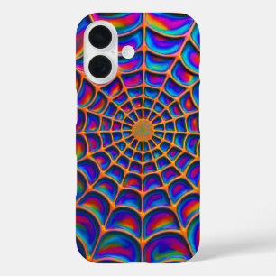 Radiant Spiral Web Abstract iPhone 16 Case