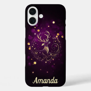 Radiant Stag in Gold iPhone 16 Plus Case