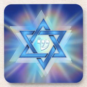 Radiant Star of David Coaster