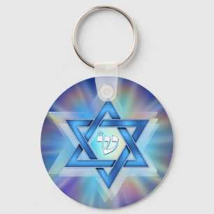 Radiant Star of David Key Ring