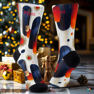 Radiant Starburst Christmas with Red and Blue Socks