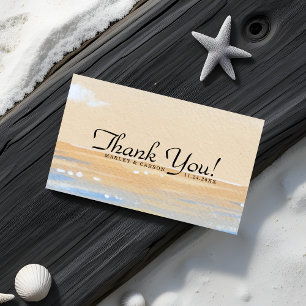 Radiant Summer Beach Wedding Budget Thank You Card