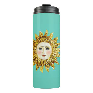 Radiant Sun Face Thermal Tumbler