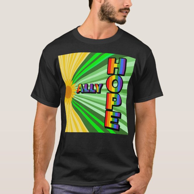 Radiant Sun “HOPE” Pride T-Shirt – LGBTQ+ Support  (Front)