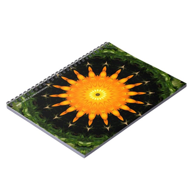 Radiant Sun Mandala Kaleidoscope Art Notebook (Left Side)