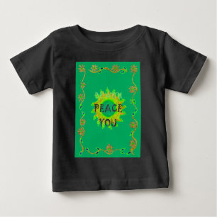 Radiant Sun: Peace Be With You Inspirational Print Baby T-Shirt