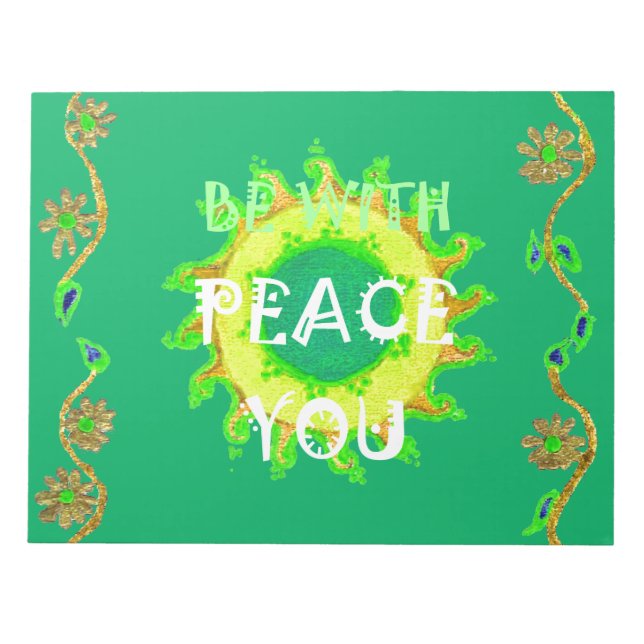 Radiant Sun: Peace Be With You Inspirational Print Notepad (Front)