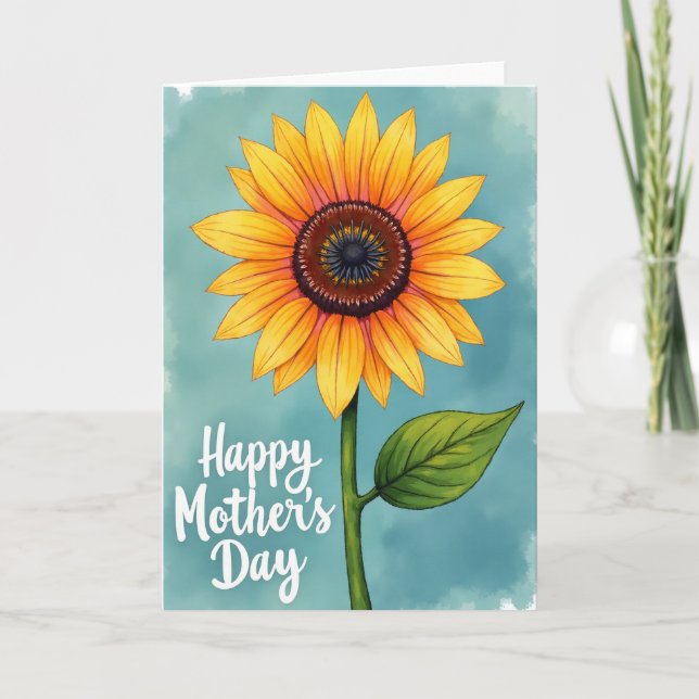 Radiant Sunflower Day Card (Front)