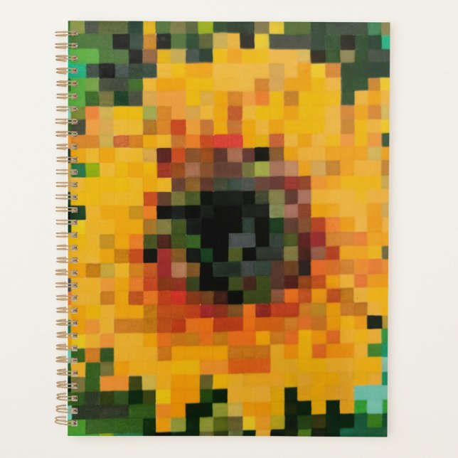 Radiant sunflower in pixels planner (Front)