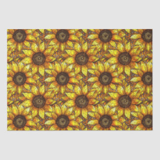 Radiant Sunflower Stained Glass Tissue Paper