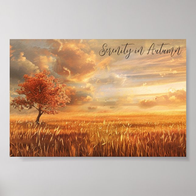 Radiant Sunset in the Autumn Meadow Poster (Front)