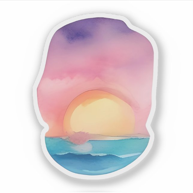 Radiant Sunset Over Ocean Waves (Front)