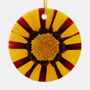 Radiant Treasure Flower Botanical Photo Ceramic Tree Decoration