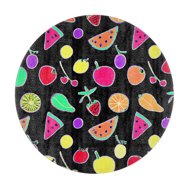 Radiant Tropic Neon Magic Cutting Board (Front)