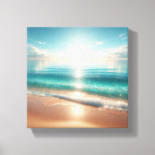 Radiant Tropical Beach with Sparkling Turquoise Canvas Print