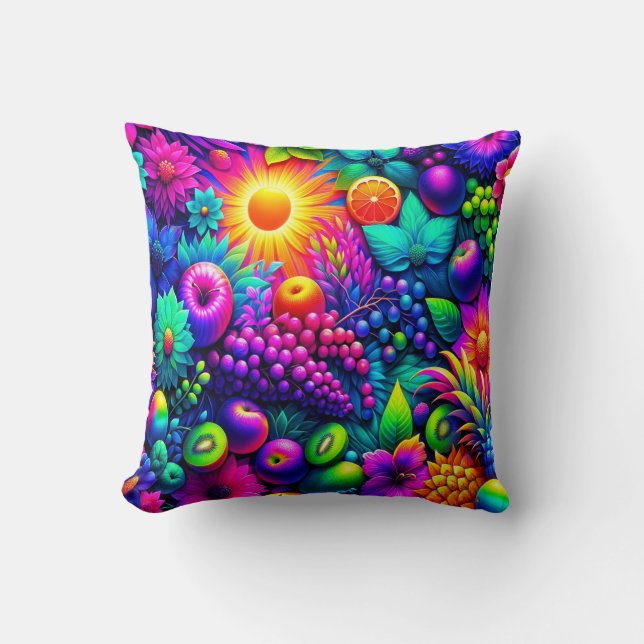 Radiant Tropicana Luminous Summer Pattern Cushion (Front)