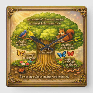 Radiant Visiontree Square Wall Clock