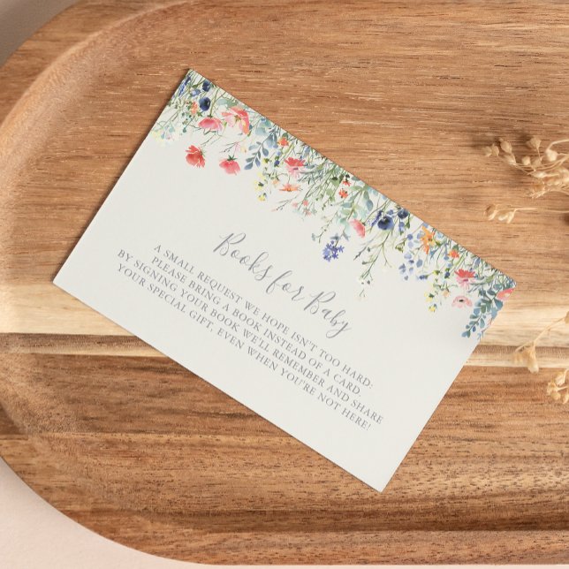 Radiant Wildflower Baby Shower Book Request Enclosure Card (Creator Uploaded)