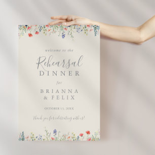 Radiant Wildflower Rehearsal Dinner Welcome  Poster