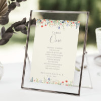 Radiant Wildflower Table Number 8 Seating Chart