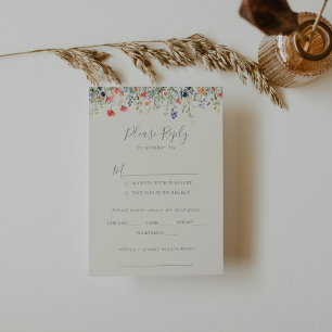 Radiant Wildflower Wedding Menu Choice RSVP