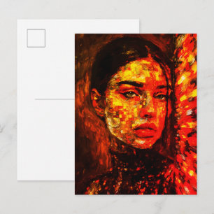Radiant Woman Oil Painting  Postcard