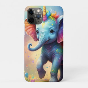 Radiant Wonders: The Rainbow Baby Unicorn Elephant iPhone 11 Pro Case