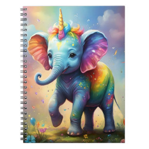 Radiant Wonders: The Rainbow Baby Unicorn Elephant Notebook