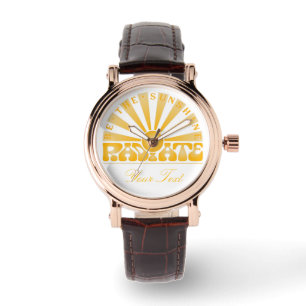 RADIATE Be The Sunshine Vintage Retro Gold Graphic Watch