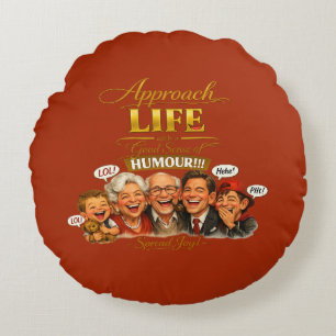 Radiate joy round cushion