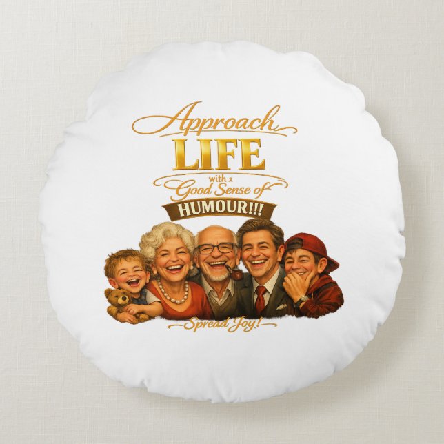 Radiate joy round cushion (Front)