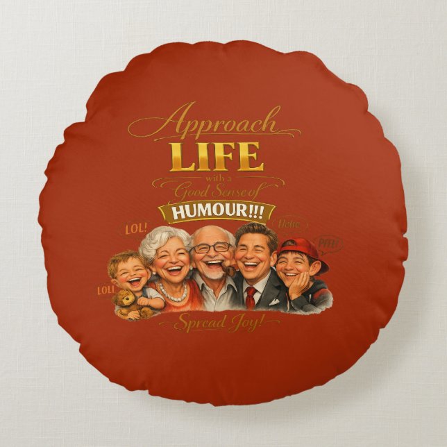 Radiate joy round pillow (Front)