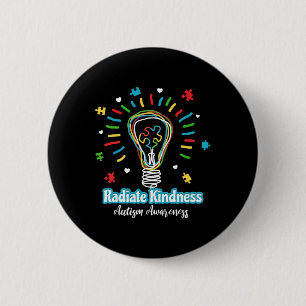 Radiate Kindness Lightbulb Autism Awareness Teache 6 Cm Round Badge