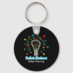 Radiate Kindness Lightbulb Autism Awareness Teache Key Ring