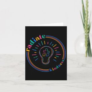 Radiate Kindness Retro Light Bulb Puzzle Autism Aw Card