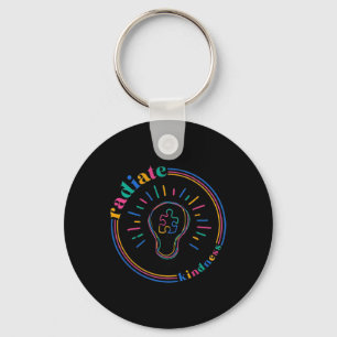 Radiate Kindness Retro Light Bulb Puzzle Autism Aw Key Ring