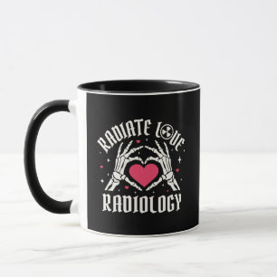 Radiate Love Radiology Skeleton Hands Heart Mug
