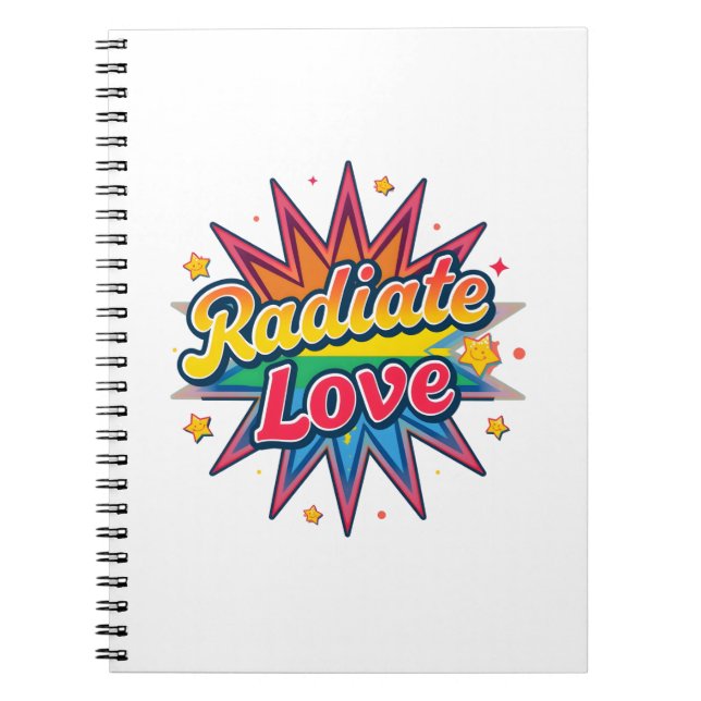 Radiate Love Retro Design – Positive Vibes  Notebook (Front)