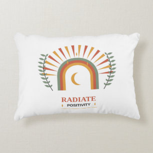 Radiate Positivity Boho Celestial Sun Moon Botanic Decorative Cushion