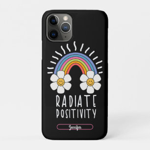 Radiate Positivity Colorful Rainbow and Flowers iPhone 11 Pro Case
