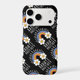 Radiate Positivity Colourful Rainbow and Flowers