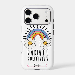 Radiate Positivity   Colourful Rainbow and Flowers